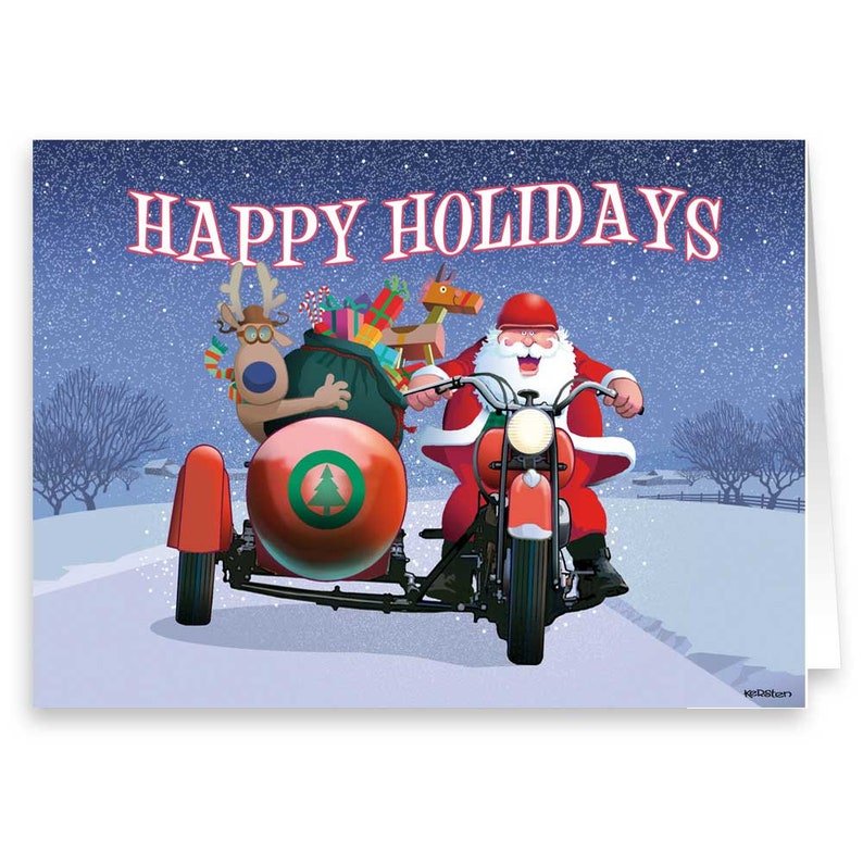 Motorcycle Christmas Cards 