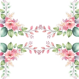 Pink Floral Place Cards - 25 Guest Seating Name Cards - Party Table Tents - Place Cards -B77540