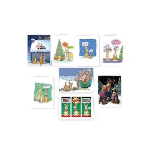 Funny Dog Christmas Card Variety Pack- 16 Dog Christmas Cards & 25 Envelopes - 98
