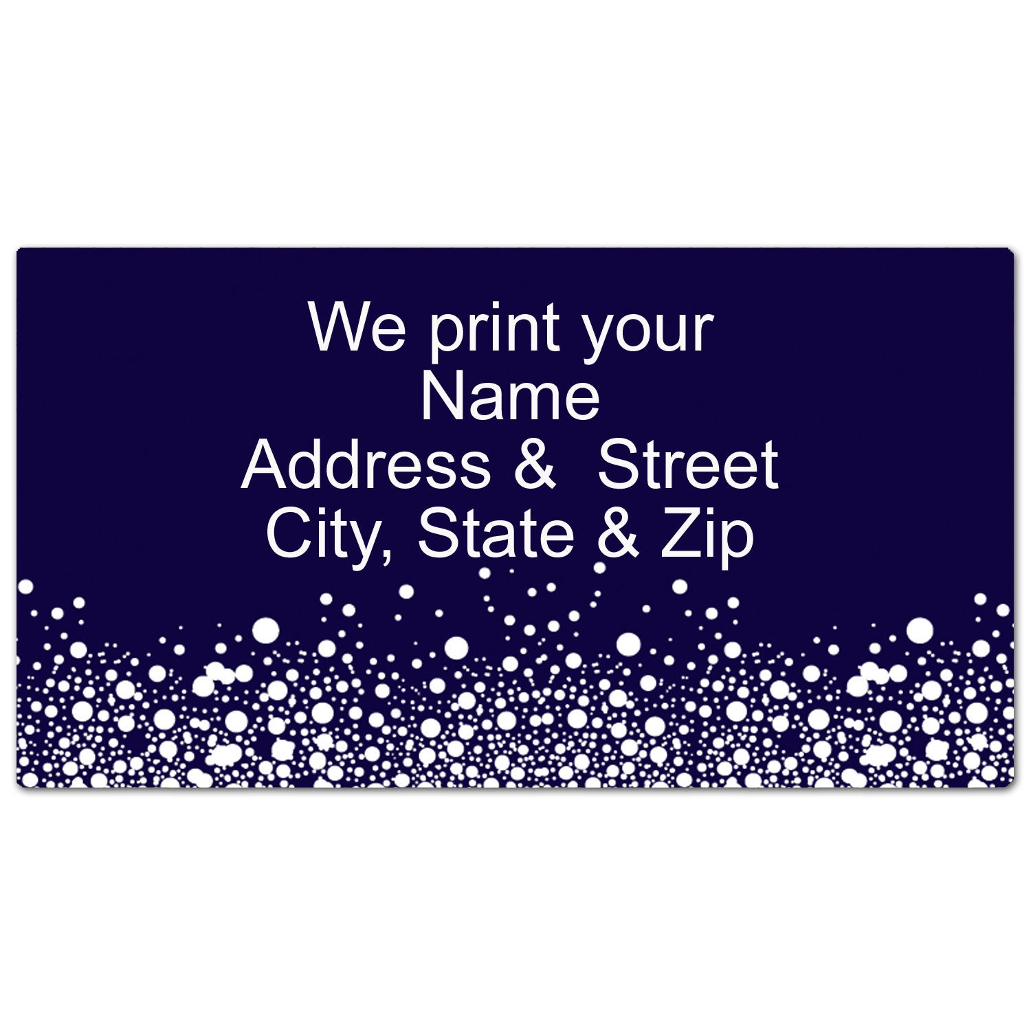Custom Return Address Labels - 90 White Dots & Navy Blue Labels, 1.25x2.75 Inch-587674