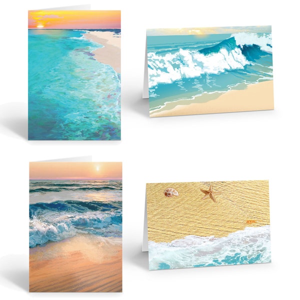 Assorted Beach Blank Notecards - 12 Notecards and Envelopes - 14908