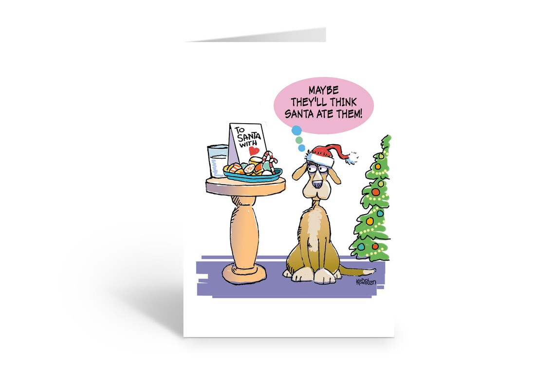Funny Dog Christmas Card - 18 Holiday Dog Cards and Envelopes - 20102 ...