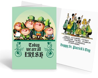 St. Patrick's Day Card - Today Everyone Is Irish - 12 Funny St Patrick's Day Cards & Envelopes- 18012