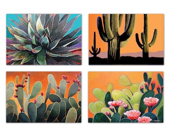 Cactus Postcards - 4 x 6 Western Desert Postcards - 40 Postcards, 4 Different Cacuts Designs - 17028