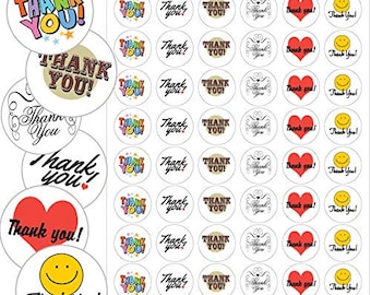 Assorted Thank You Envelope Seals - 1.2" Thank You Stickers - 144 Stickers - 25120
