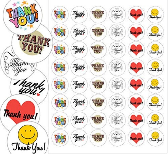 Assorted Thank You Envelope Seals 1.2 Thank You Stickers 144