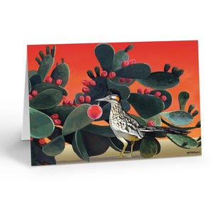 Western Road Runner Christmas Card Set - 18 Desert Theme with Envelopes