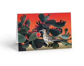 Western Road Runner Christmas Card Set - 18 Desert Theme with Envelopes