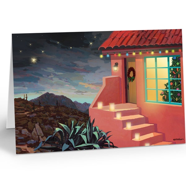 Desert Pueblo Home - 18 Southwest Christmas Cards & Envelopes - 40080