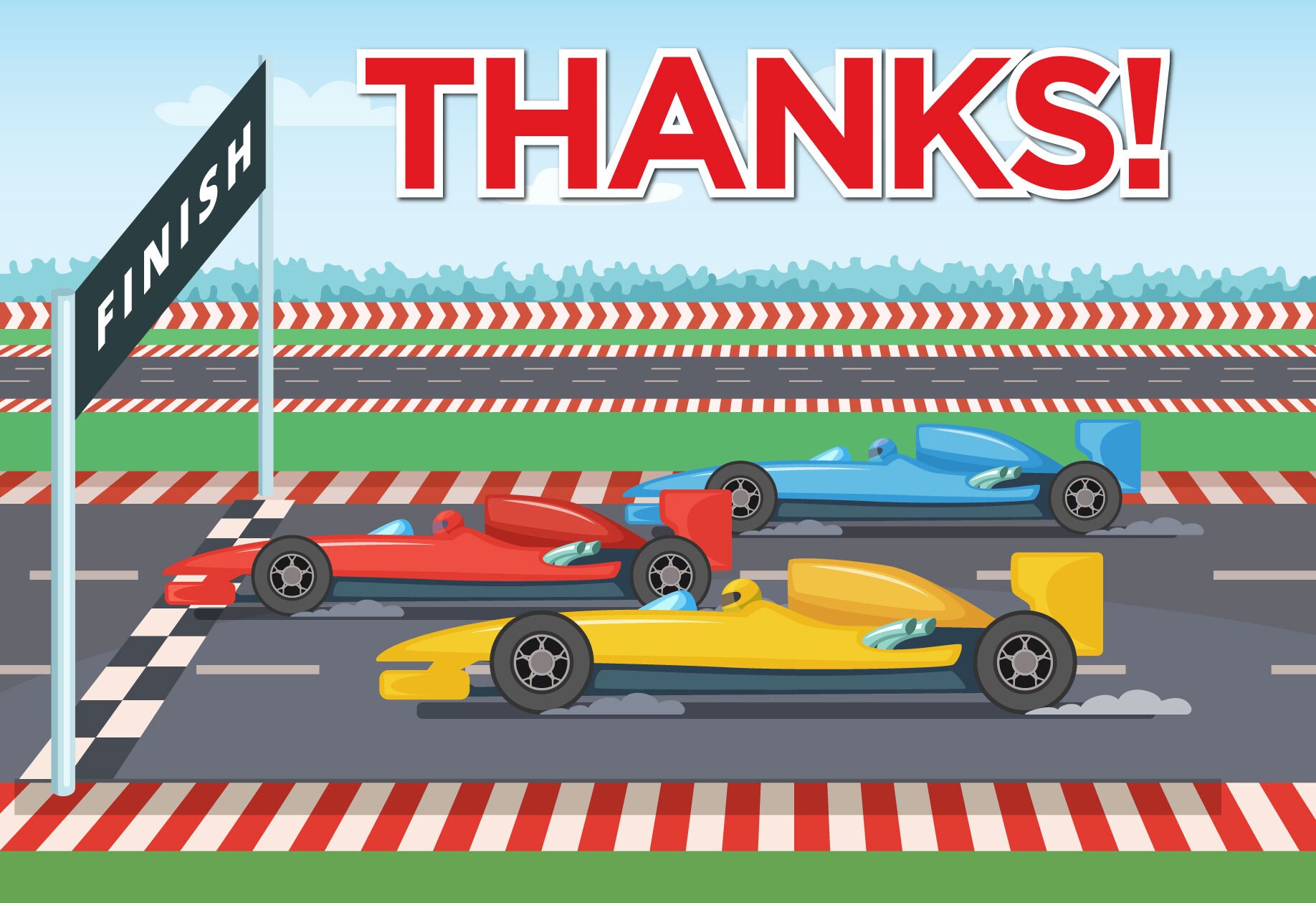 Thank You Racers Race Car Thank You Postcards - Set of 40 Postcards - 4 X 6 Sports ...