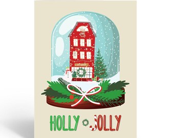 Stonehouse Collection | Barn Theme Christmas Cards | Holiday Farm Christmas Greeting Cards - B18048