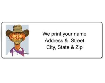 Western Cowboy Return Address Labels - Personalized Address Label - 21428