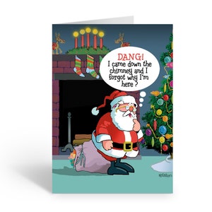 Santa Showing His Age Funny Christmas Cards - 18 Holiday Cards & Envelopes - 20121