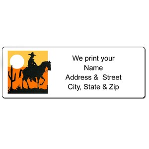 Cowboy Desert Sunset Return Address Labels - Personalized Address Label - 21285