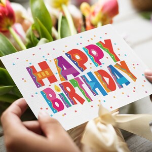 Happy Birthday Postcards - Full Color Font & Back -Bulk Pack of 40  4 x 6 Birthday Postcard - 17004