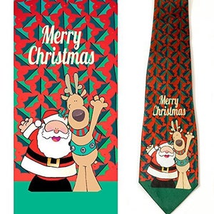 Stonehouse Collection Men&#39;s Christmas Tie - Fun Merry Christmas Necktie - 26033