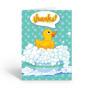 Cute Rubber Ducky Thank You Note Card - 10 Boxed Cards & Envelopes - Thank You Note Card - B14138