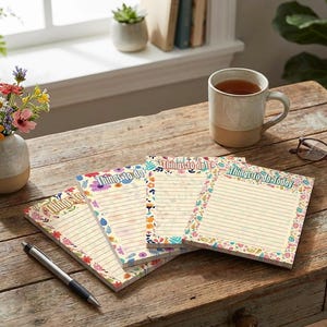 Floral Notepad Assorted Pack - 4 Fun Flower Notepads- 691
