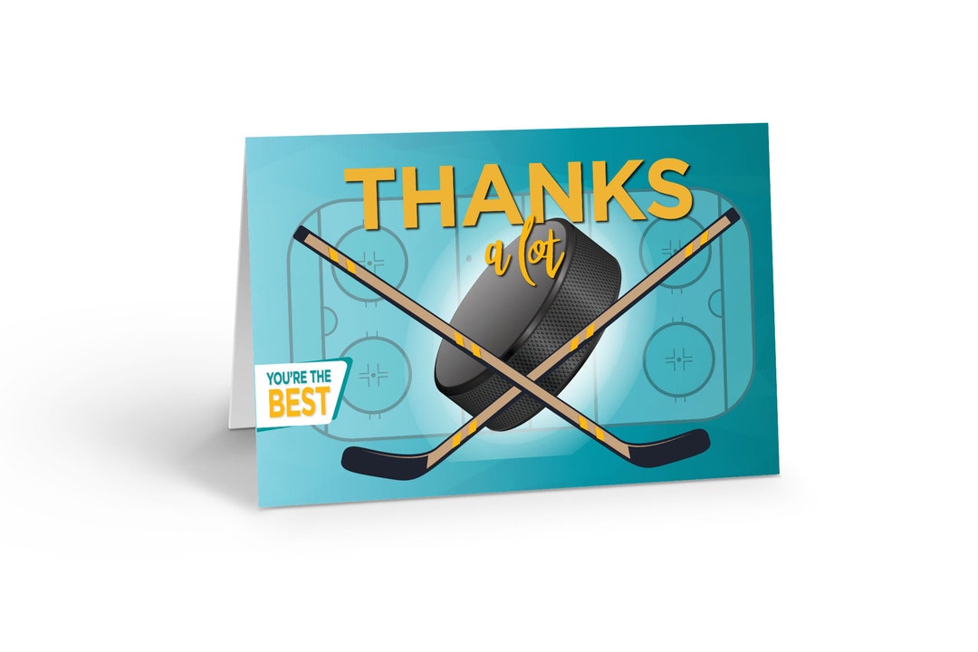 Hockey Thank You Note Card 10 Boxed Cards & Envelopes Etsy