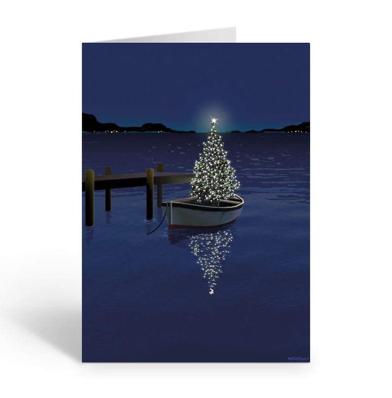 Nautical Theme Christmas Card Variety Pack 15 Boat Christmas - Etsy