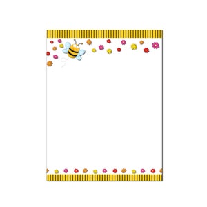 Bumble Bee Stationery -  Bee Letterhead -8.5 x 11 inches - 60 Paper Sheets - B6507