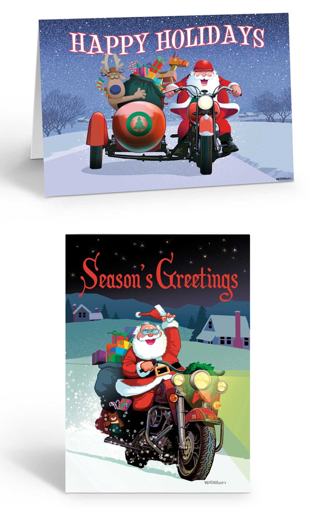 Motorcycle Christmas Cards Assorted Motorcycle Cards 18 | Etsy