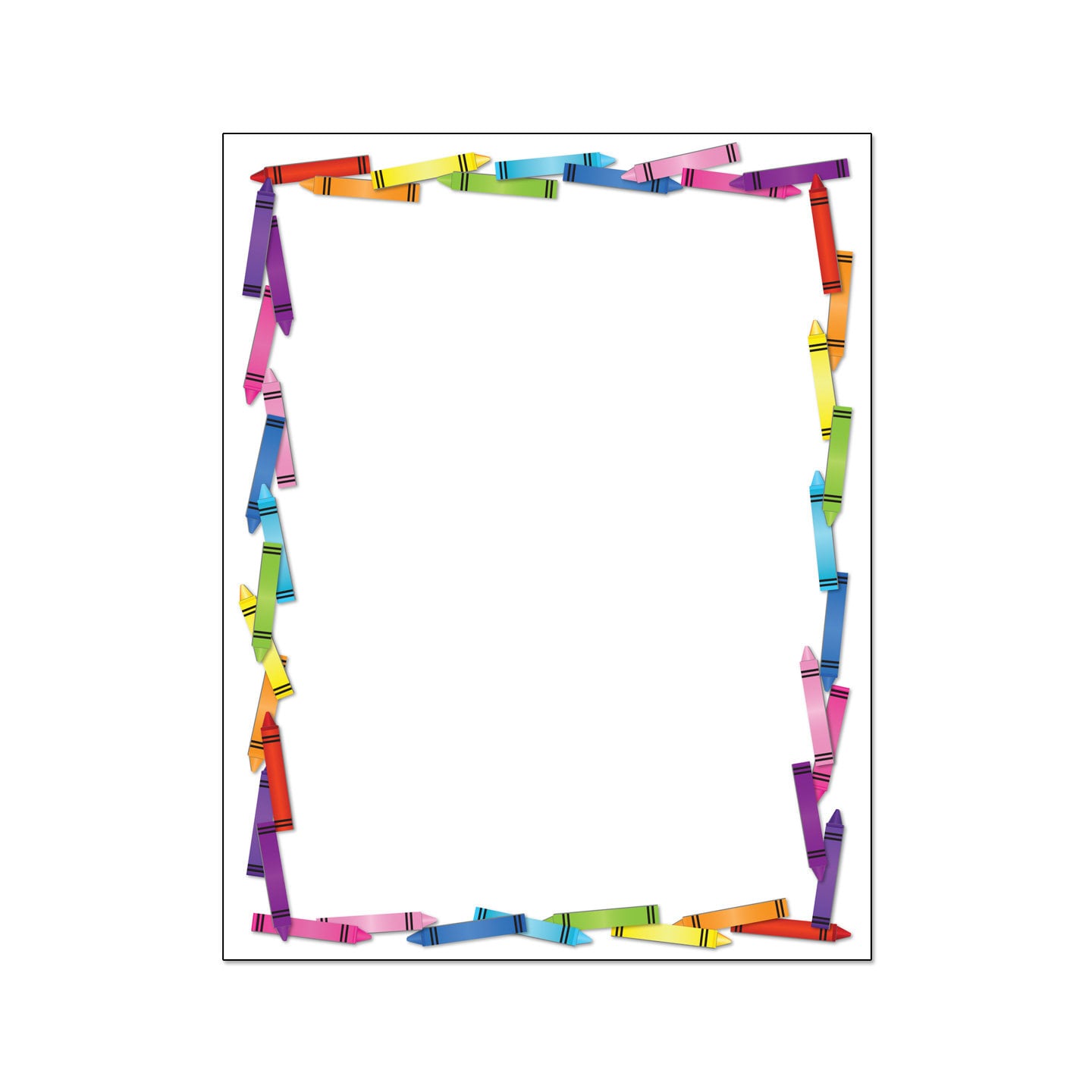 Crayon Border Stationery 8.5 X 11-60 Letterhead Sheets - Etsy