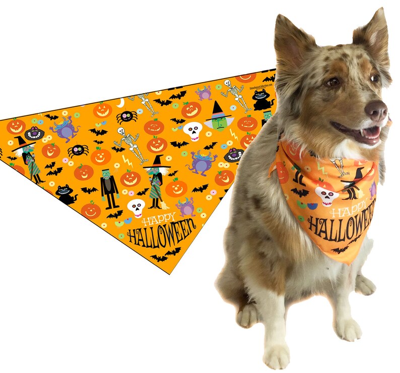 Halloween Dog Bandana Medium to Large Dogs 46003LG Etsy