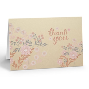 Elegant Floral Thank You Note Card - 10 Boxed Cards & Envelopes - Note Card - B14438