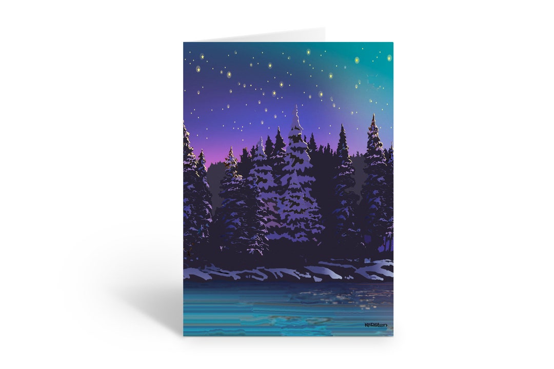 Forest and Night Sky Note Card - 10 Boxed Cards & Envelopes - 14372 - Etsy
