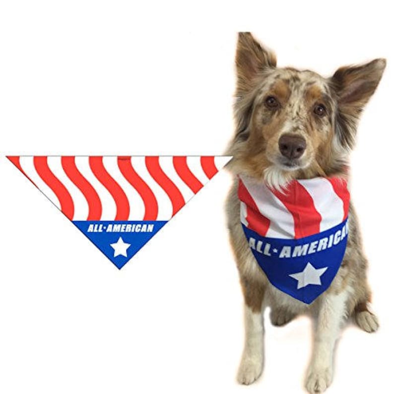 All American Flag Dog Bandana USA Dog Bandana American Etsy