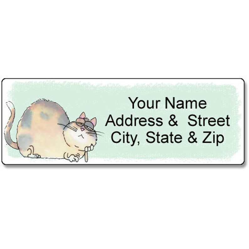 Lounging Cat return Address Label Farm Animal Fun 21426 Personalized Address Label