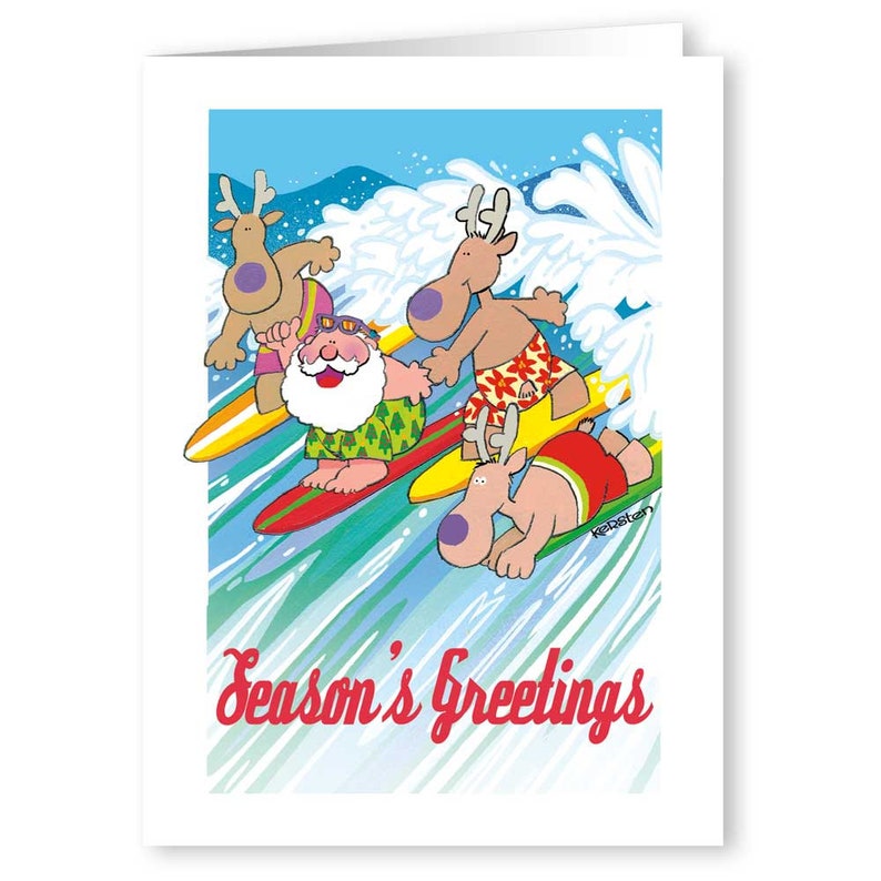 Surfing Christmas Cards 