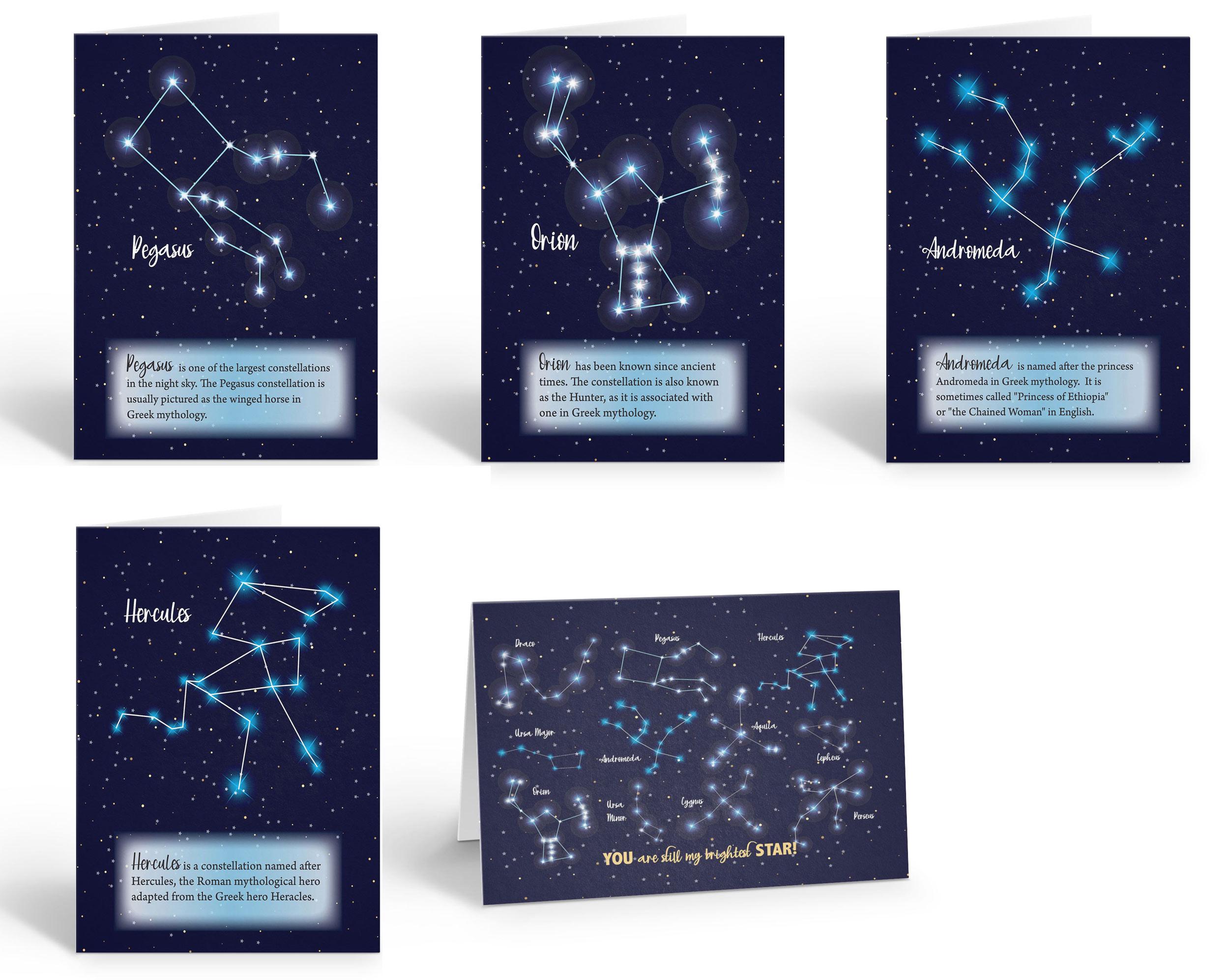 Constellation Note Cards Pack Zodiac Signs Astrology