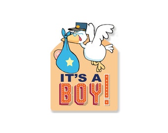 Its a Boy Yard Sign -  Big Stork Sign Sign  -Baby Announcement Yard Sign - 24 x 18 Inch Baby Yard Sign - 75012