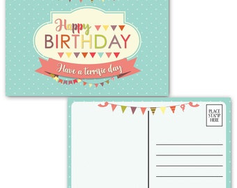 Happy Birthday Postcards -  Set of 40 Birthday Postcards -  4 x 6 Postcards - B17120