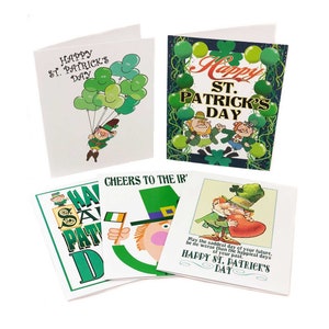 Boxed Set St. Patrick&#39;s Day Cards - 15 Cards & Envelopes, 5 Different Designs - 909