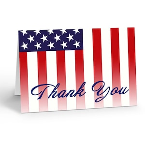 Patriotic Note Card - 10 Boxed Cards & Envelopes - American Flag - 14353