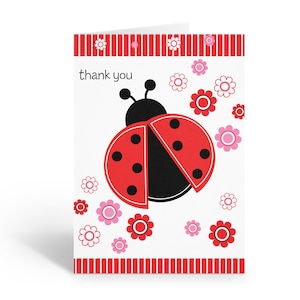 Ladybug Thank You Boxed Note Card - 10 Boxed Cards & Envelopes - B14064