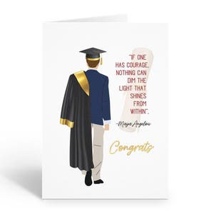 Graduation Cards - Male Inspirational Grad Card - Single Card with Envelope - 5x7 Folded - B11104