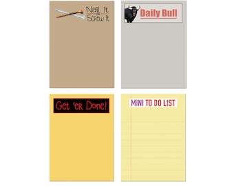 Funny and Cute Assorted Sticky Notes (4 Notepads) - 3 x 4 inches -  Sticky Notes 60 Sheets Per Pad - 37 -2