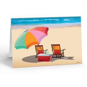 Beach Chairs Note Card Set - 10 Boxed Note Cards and Envelopes - 14366