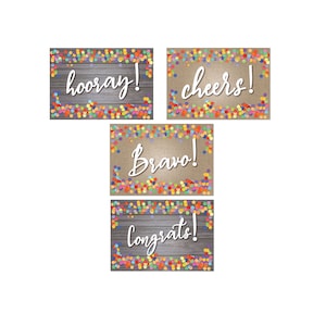 Congratulation Postcards Assorted Set of 40  - Full Color Both Sides -  4 x 6 Congrats Postcards  - B17054-V