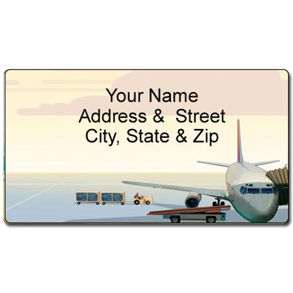 Airplane Custom Return Address Label -Aviation Themed - Personalized Address Label - 21023