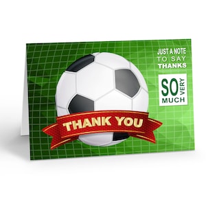 Soccer Thank You Note Card - 10 Boxed Cards & Envelopes - B14340