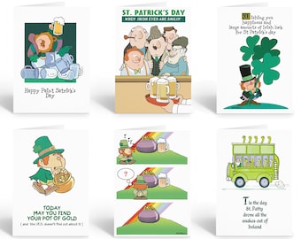 Assorted St. Patrick's Day Cards Set - 12 Funny Irish Greeting Cards with Envelopes, Celebration, Family Owned Printed in USA