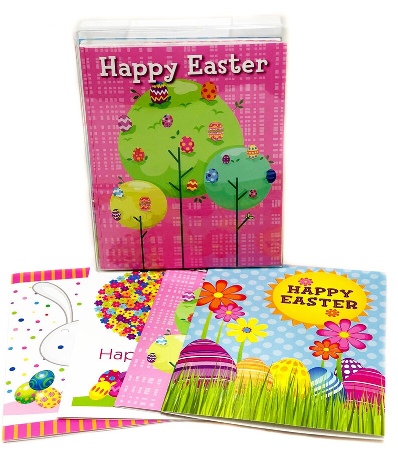 Boxed set of easter cards 16 cards envelopes 4 different etsy