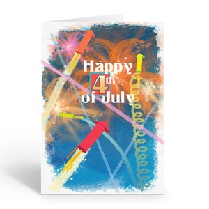 Fourth of July Fireworks Cards - 12 Cute Holiday Cards & Envelopes - 18068