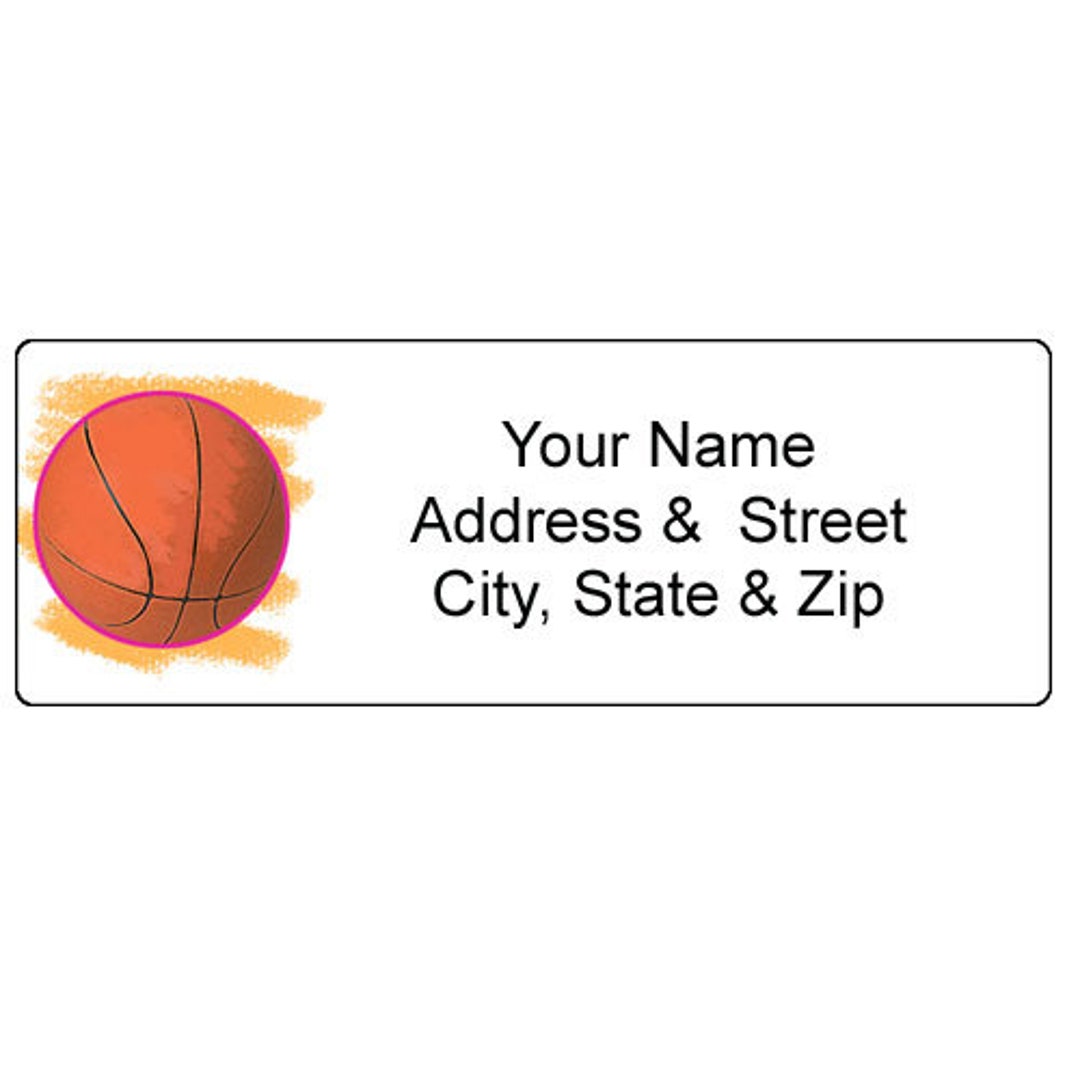 Basketball Return Address Label - Sports Fun - Personalized Address ...