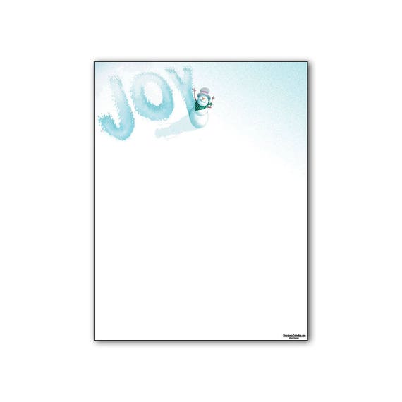 holiday stationery snowman joy holiday letterhead 8 5 x 11 etsy holiday stationery paper